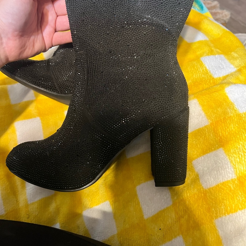 Torrid Black Sparkle Heeled Boots